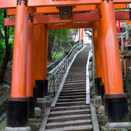 Kyoto Torri gates with Stairs