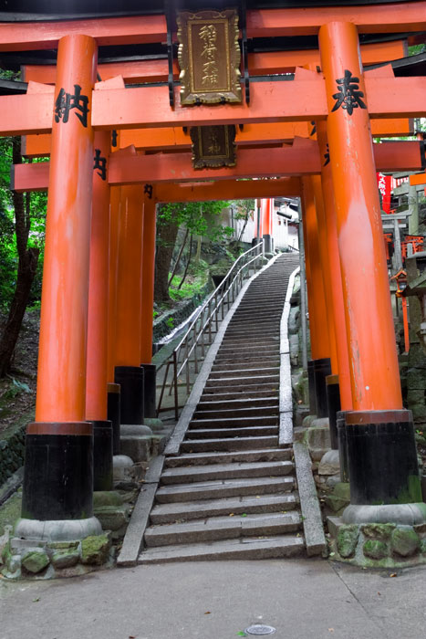 Kyoto Torri gates with Stairs