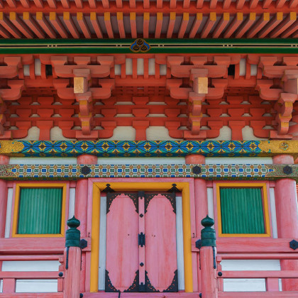 Japan, Kyoto, Kiyomizudera temple red temple gate