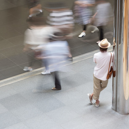 A Man Waiting in Kyoto train station hotograph by Mirena Rhee