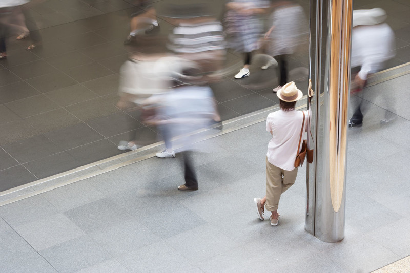 A Man Waiting in Kyoto train station hotograph by Mirena Rhee