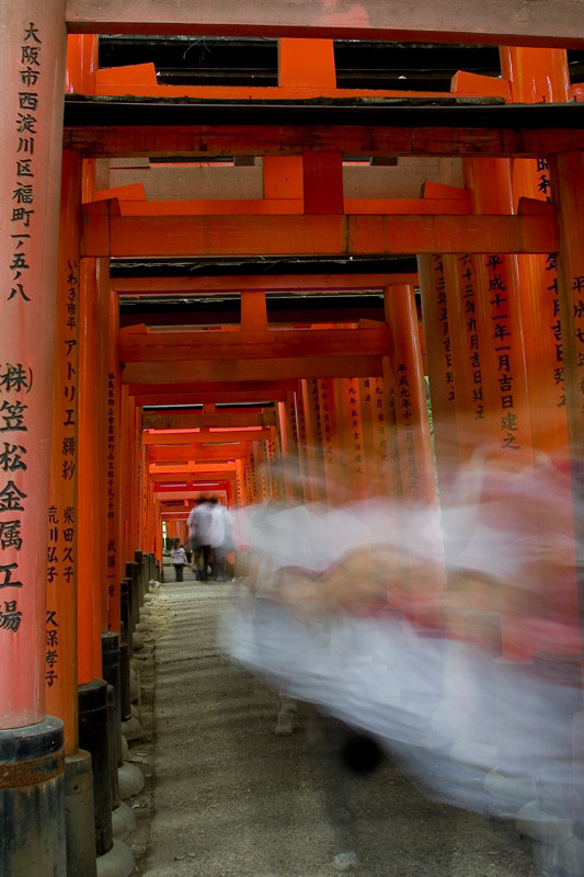 Red Torii gates in Kyoto