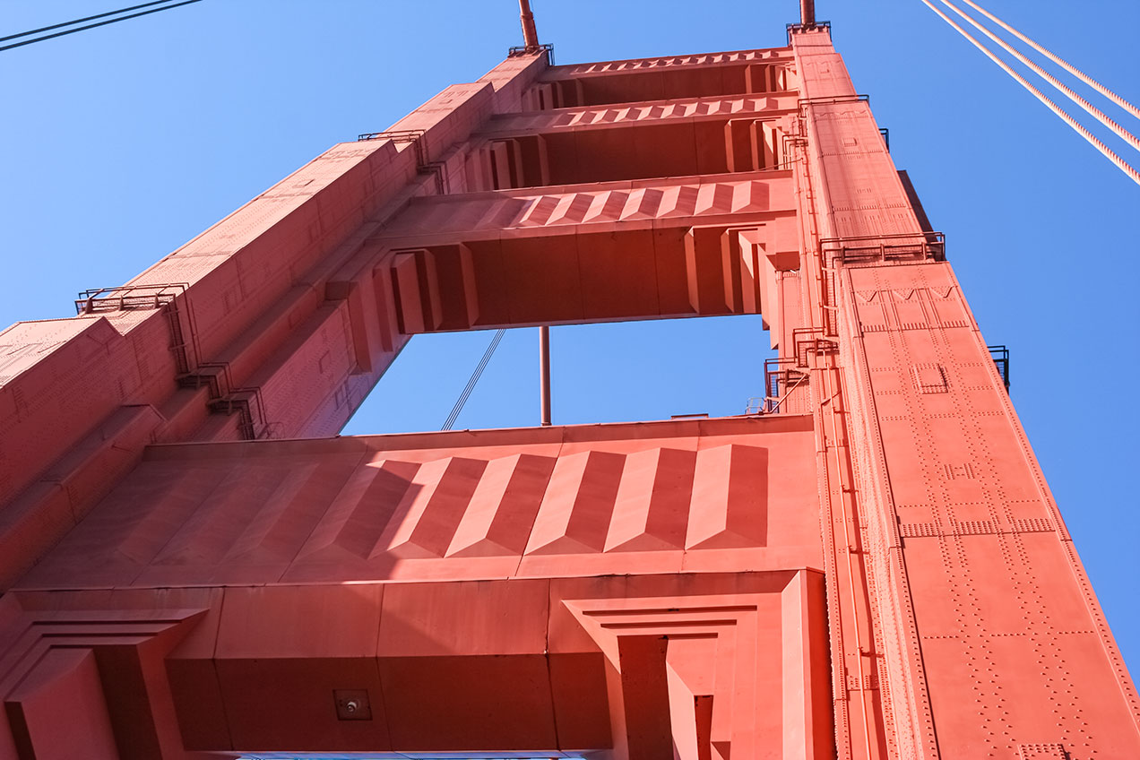 San Francisco's Golden Gate bridge up close