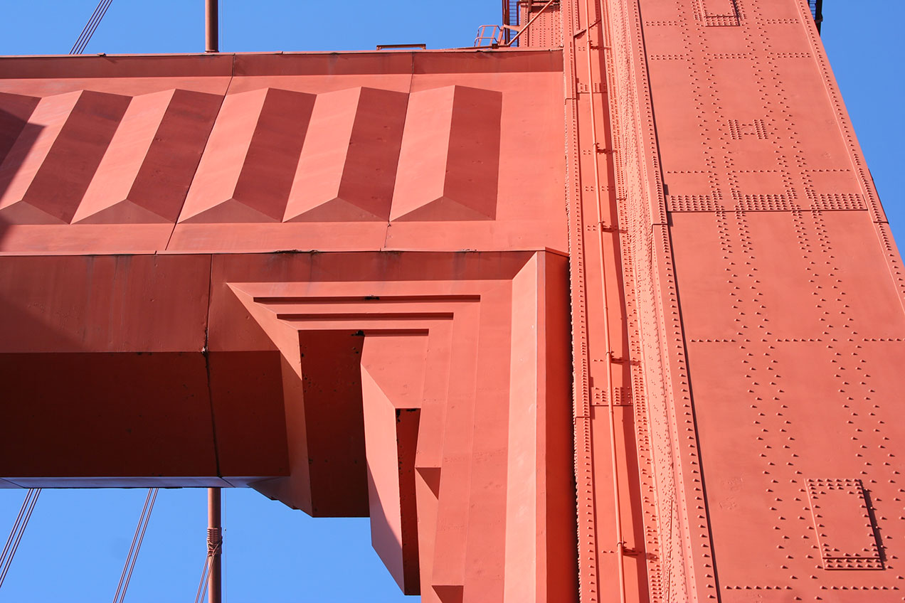 San Francisco's Golden Gate bridge up close Art Deco details