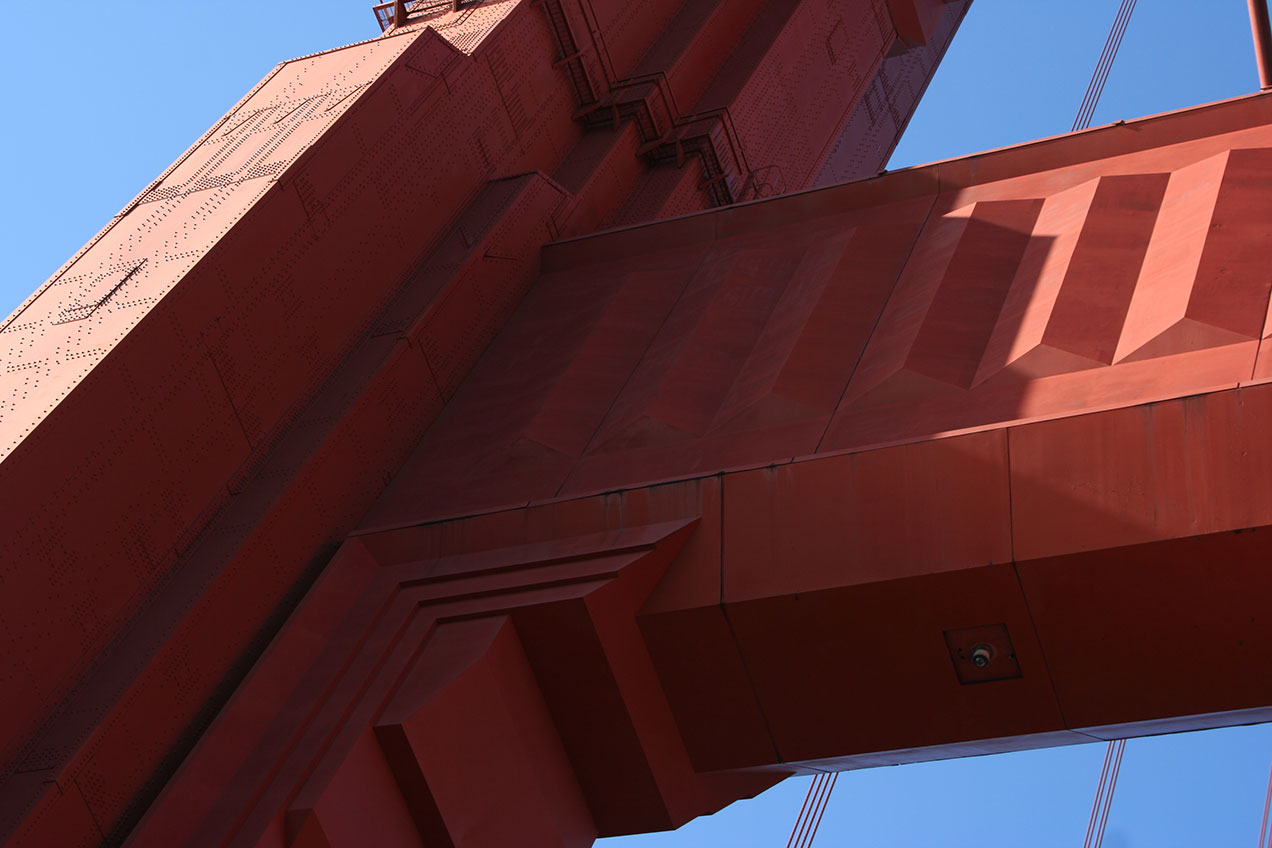 San Francisco's Golden Gate bridge up close Art Deco details