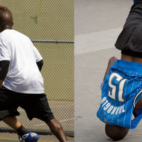 New York city plays basketball near Washington Square Park