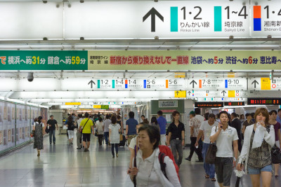 Tokyo train station signs